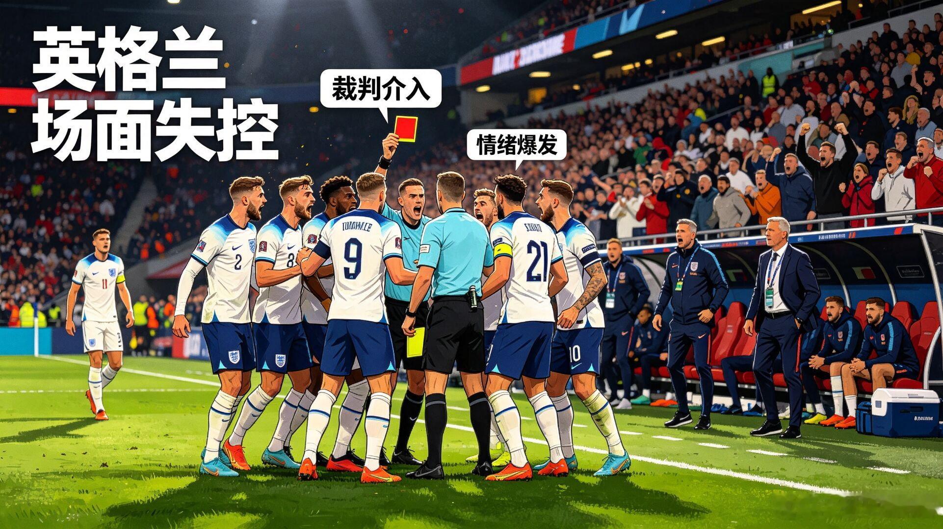 12%控球率、1-0领先到1-2被绝杀、赛后球员球迷集体失控——英格兰...