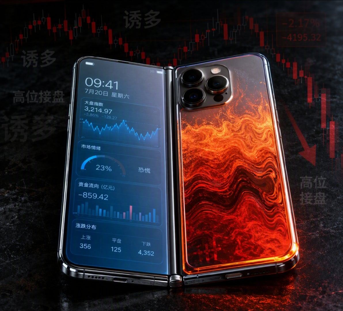 影视飓风Tim说iPhone Duo烫到握不住，这剧情像极了A股里那些被情绪推上天的“妖股”。

别只盯着折叠屏这个概念有多炫，得看底层的“业绩”能不能兑现。Tim实测录个视频就烫得像煎鸡蛋，说明这款手机的散热架构根本压不住A20 Pro的性能释放。这就好比一家公司吹得天花乱坠，结果一查财报，现金流全是窟 ​