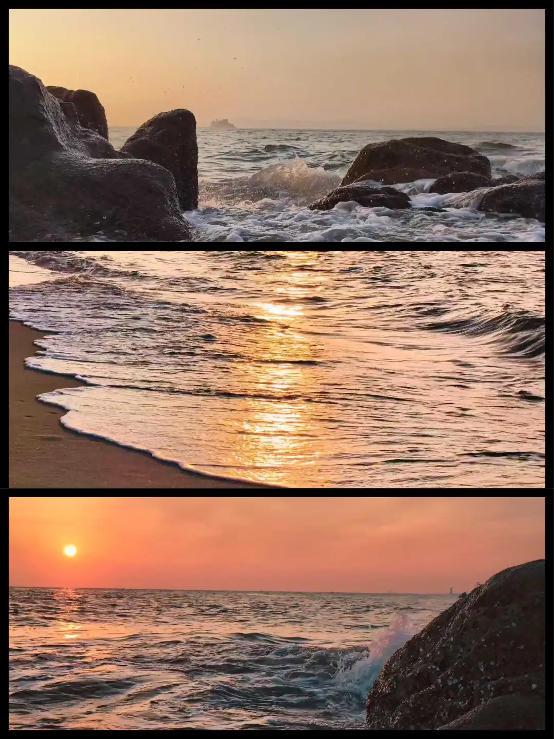 拍Live图｜海边的浪漫，被夕阳治愈了