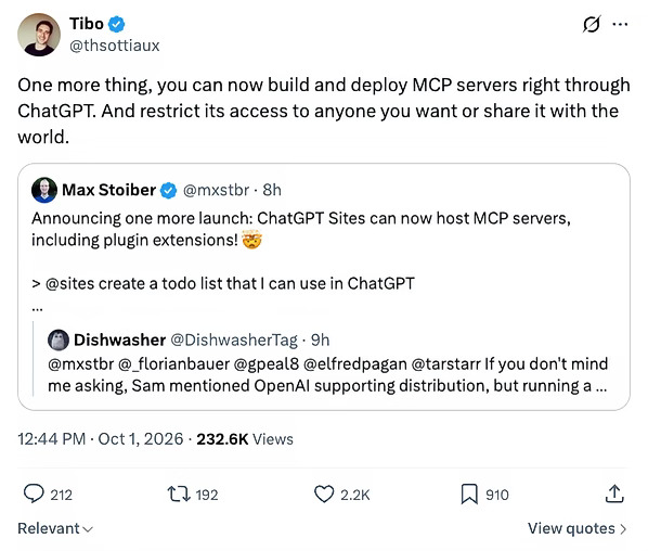 ChatGPT 里一句话就能部署 MCP server