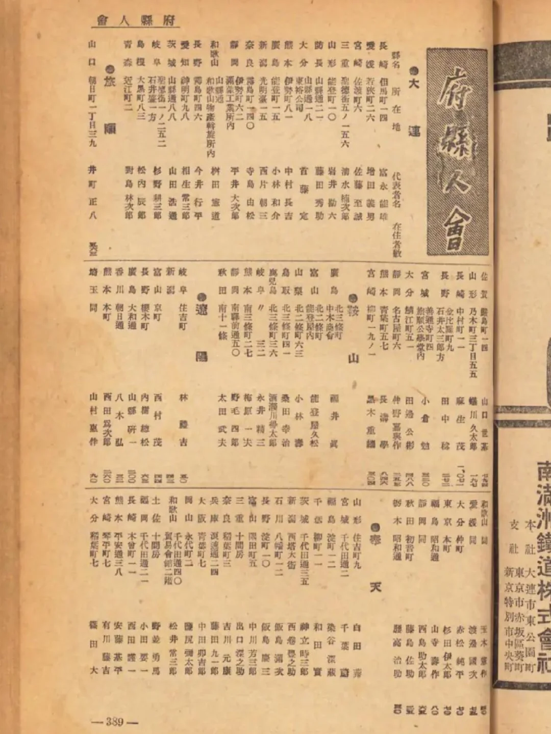 日据时期在中国各城市的所谓同乡会馆