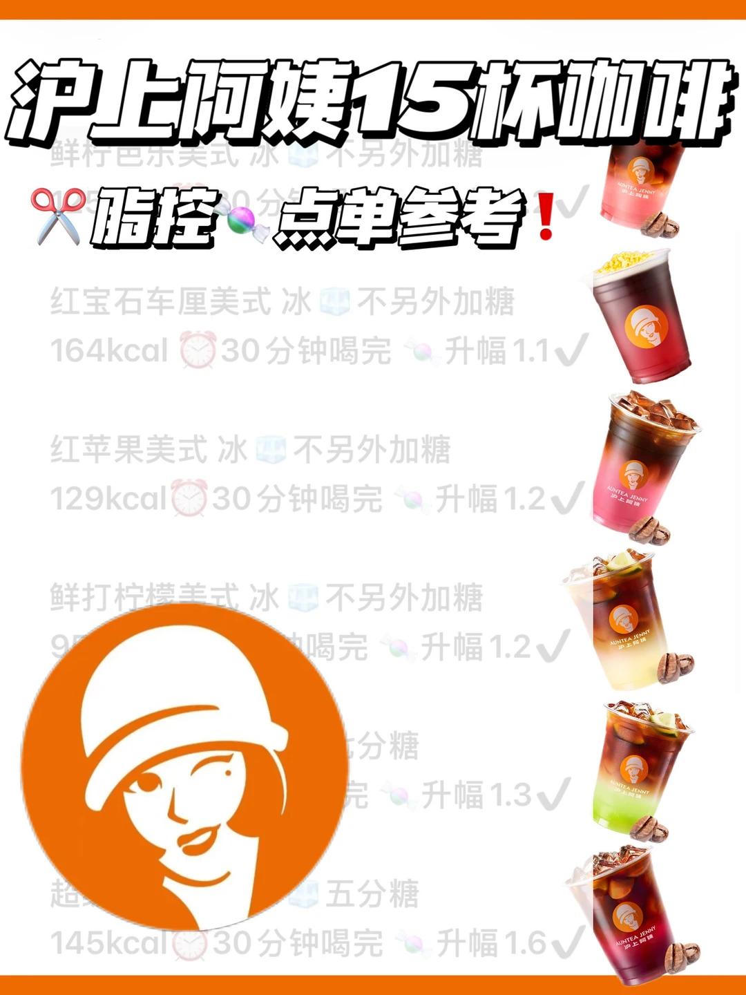 沪上阿姨咖啡系列☕低糖低卡点单参考🔥