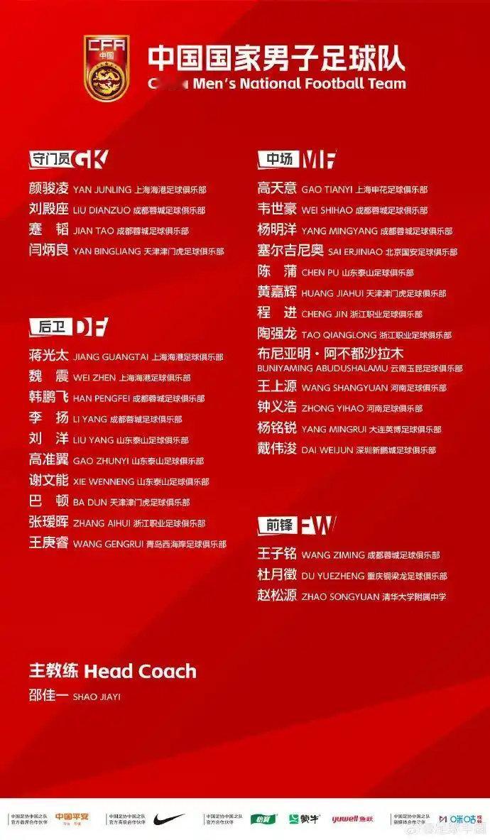 最新一期国足集训名单公布，成都蓉城共有7人入选，分别是刘殿座、韩鹏飞、韦世豪、王子铭、李扬、杨明洋、蹇韬。
令人欣慰的是杨明洋，拼命三郎干了太多脏活累活，之前呼声一直很高，如今终于入围国足大名单。
成都蓉城另有4人参加亚运会：胡荷韬、贺一然、木塔力甫、拜合拉木。 ​