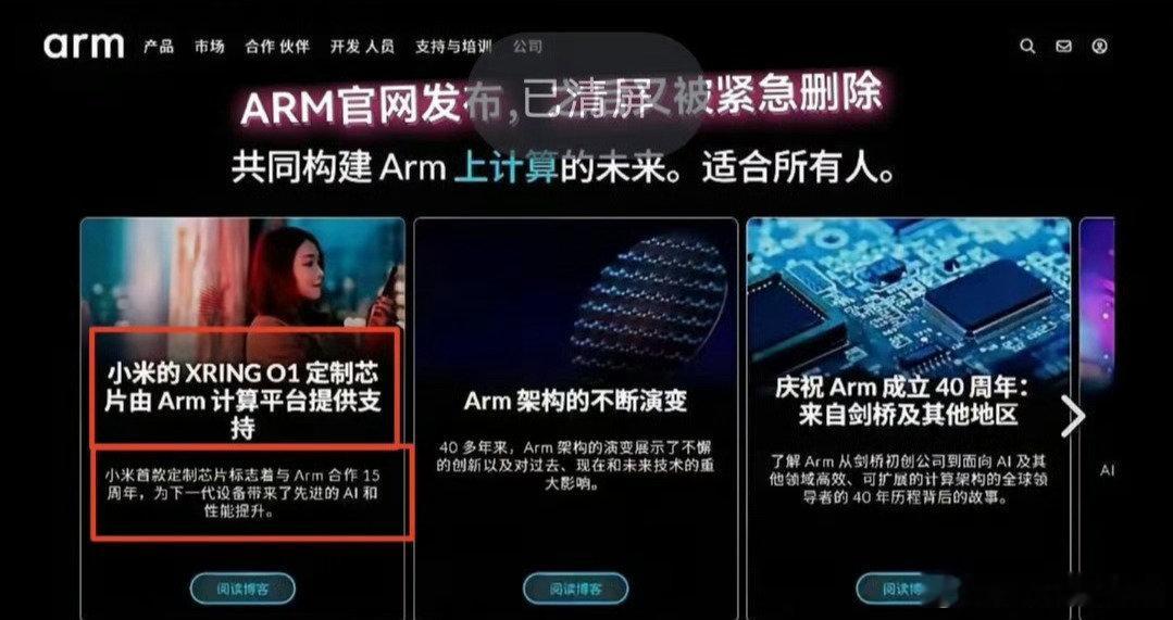 我宣布小米玄戒01是定制的O3是ARM协助小米自研的！ ​