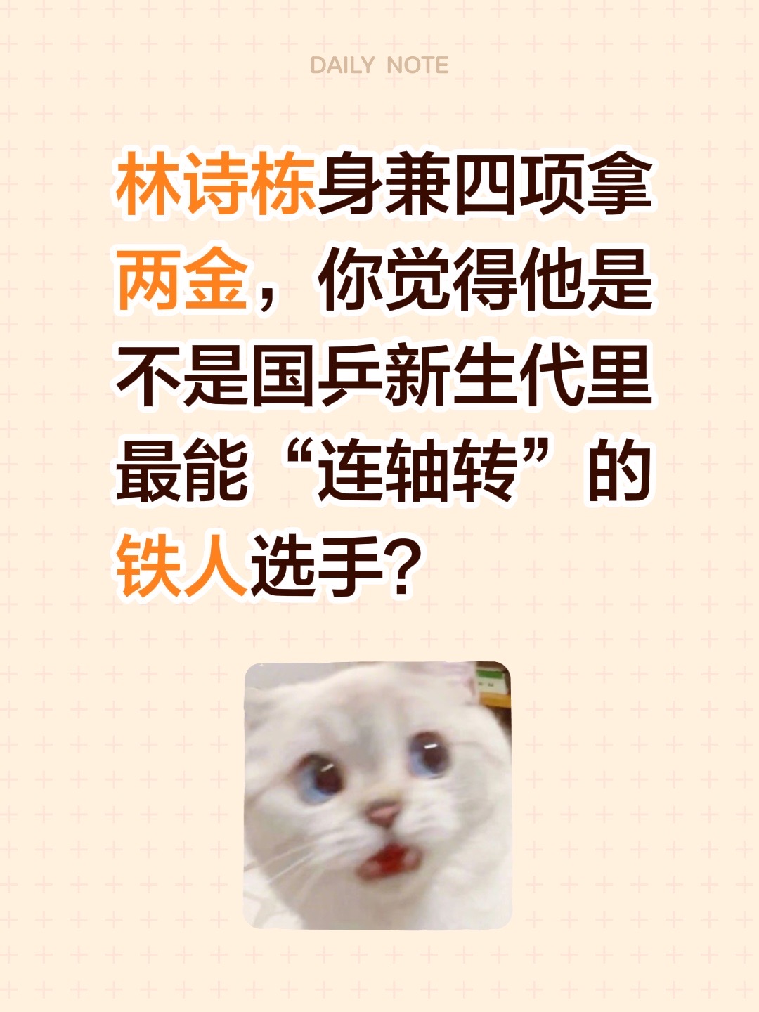 林诗栋身兼四项拿两金，你觉得他是不是国乒新生代里最能“连轴转”的铁人选手？