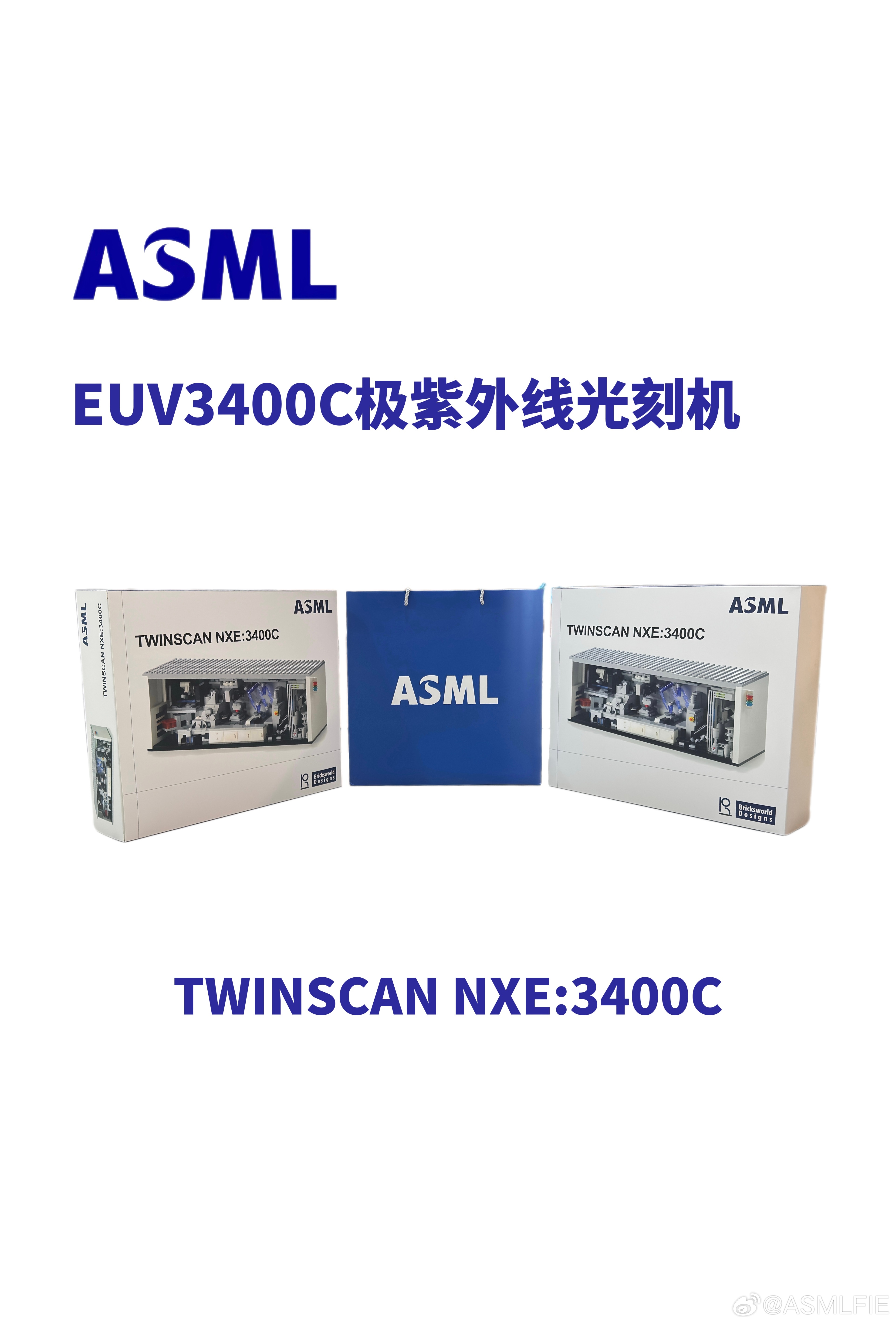 ASML TWINSCAN NXE:3400C是量产型EUV光刻机，采用13.5nm极紫外光源，数值孔径0.33，单次曝光分辨率13nm，主要支撑7nm、5nm芯片大规模制造 。它搭载全反射蔡司光学系统，双工作台设计，峰值产能每小时可处理170片300mm晶圆，套刻精度可达1.4nm。相较前代机型，它升级光源模块，设备可用率提升，维护周期 ​