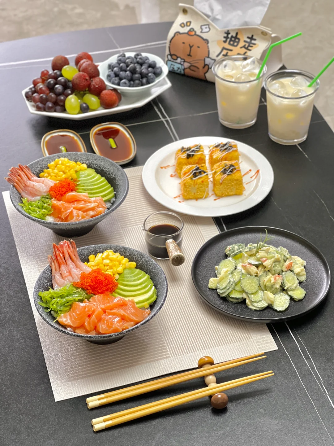 夏日漂亮饭｜三文鱼波奇饭