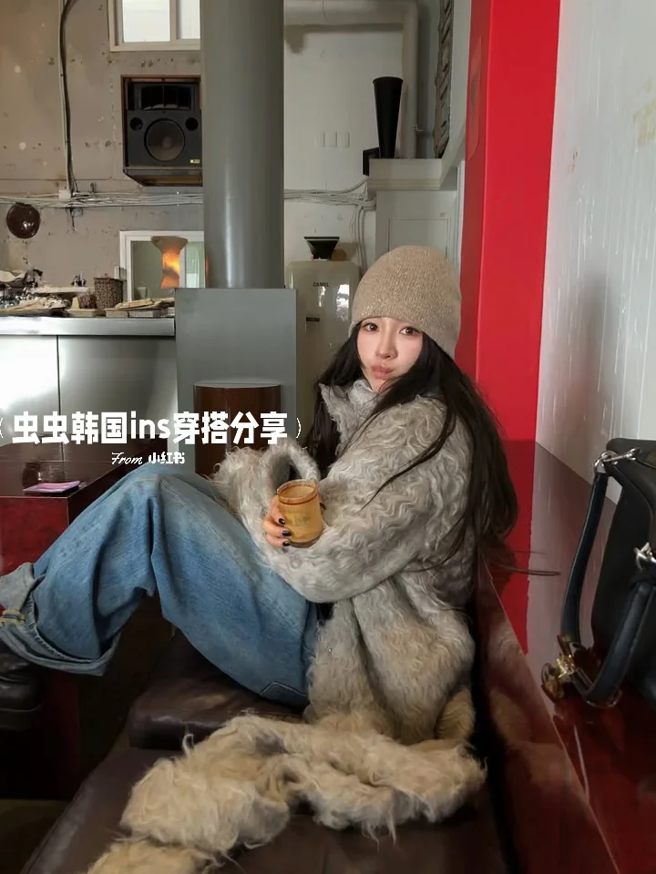 LONDONFLAT🇰🇷新款围巾款拉毛外套～