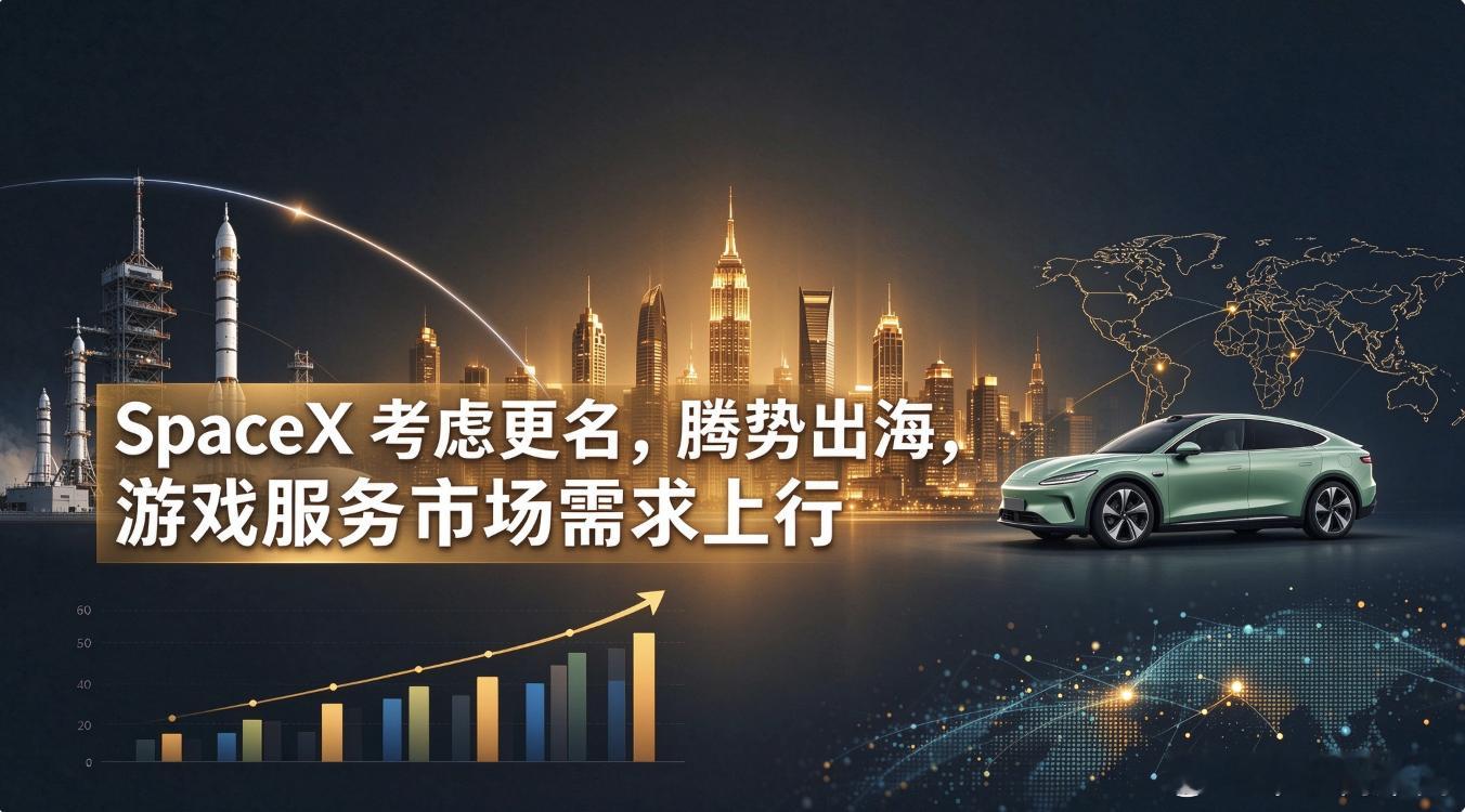 SpaceX 考虑更名，腾势出海，游戏服务市场需求上行

全球科技、汽车、文娱游戏行业始终处于动态迭代之中，品牌战略调整、海外市场拓展、细分服务升级，成为各大头部企业发展的核心方向。近期，航天科技、新能源汽车、手游服务三大领域接连传出行业新动态，既展现出行业发展的全新趋势，也为市场从业者 ​