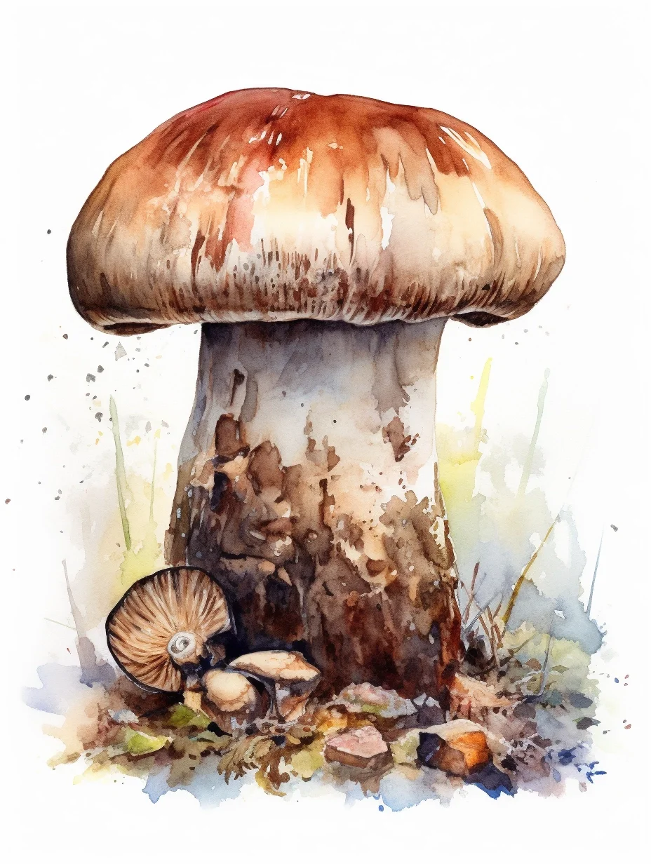 水彩 蘑菇