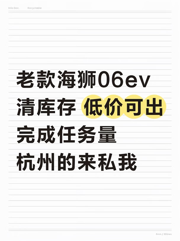 杭州老款海狮06ev低价出