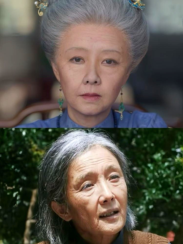 横店40度高温坐六七个小时上妆，最后全栽在一双眼睛上。

杨幂和谭松韵的老年妆，脸上糊满硅胶假皮，贴了六十多条皱纹，手背点上老年斑。谭松韵热得出汗，化妆师得拿针扎破假皮往外放汗。罪没少受，可镜头一拉近就穿帮。

真老人的眼皮往下耷拉，盖住半个瞳孔，眼白浑浊得像隔着层灰玻璃。再看这两位，眼眶圆润，眼皮