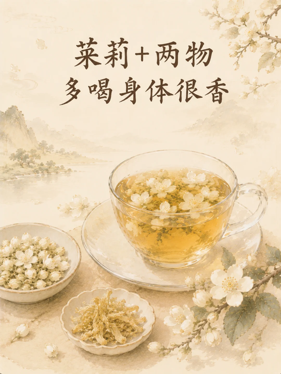 茉莉➕两物，多喝身体很香