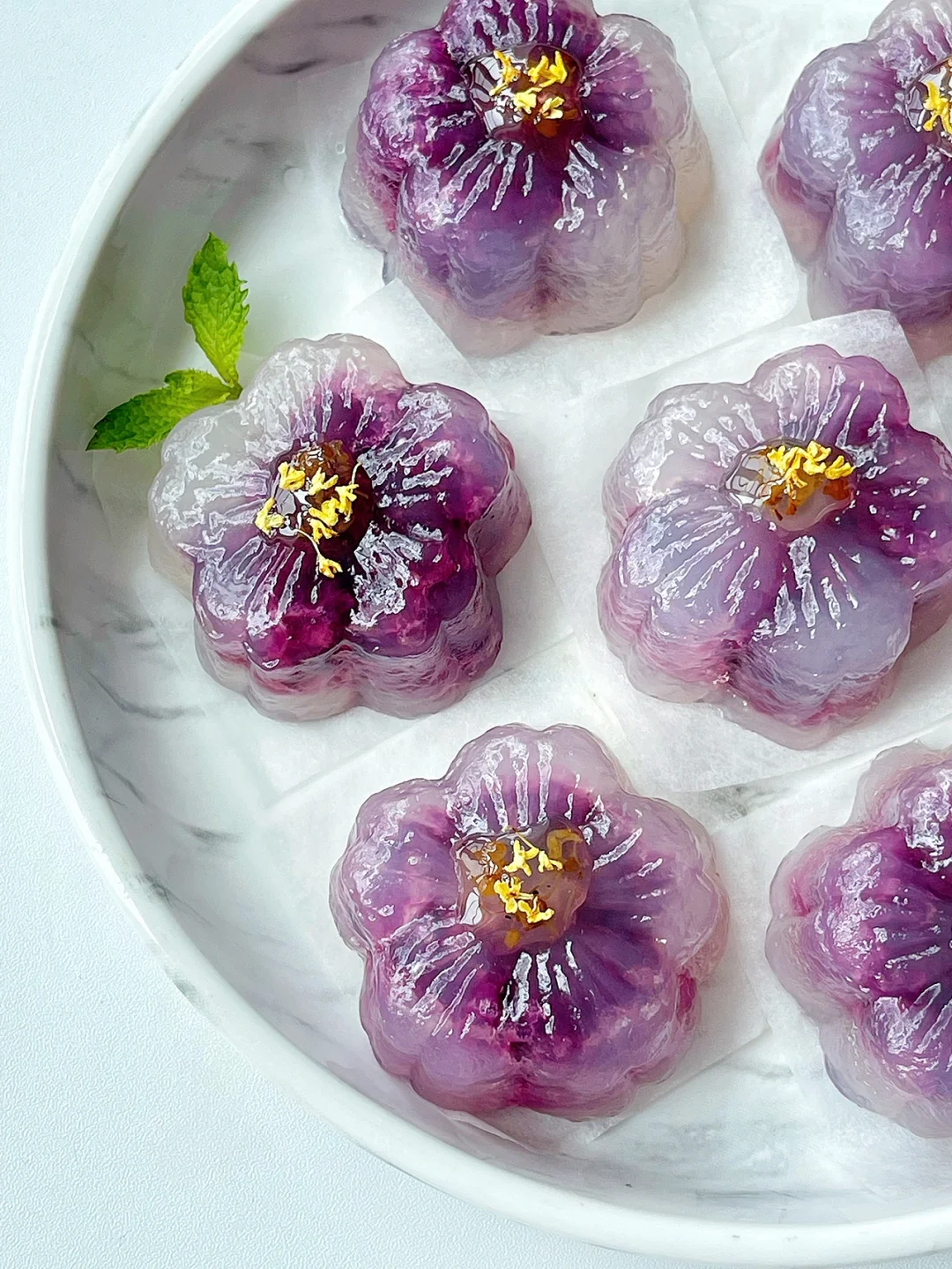 梦华录下午茶点/紫薯西米水晶糕 好看好吃