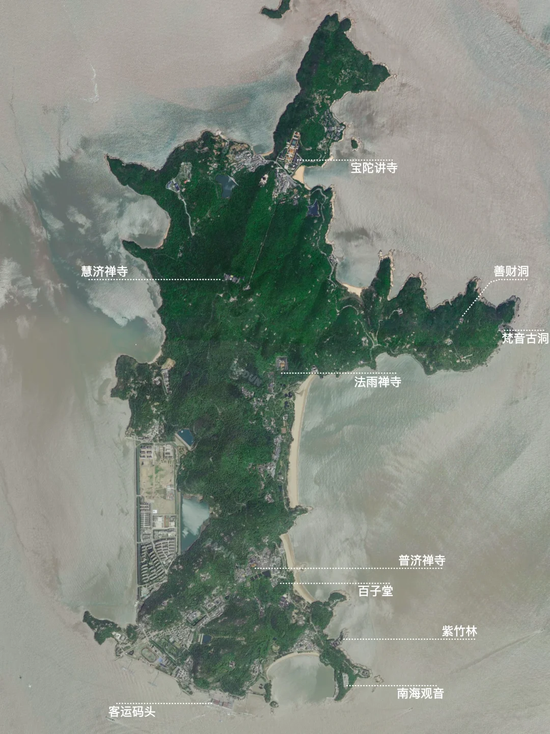 卫星地图里的海上佛国
