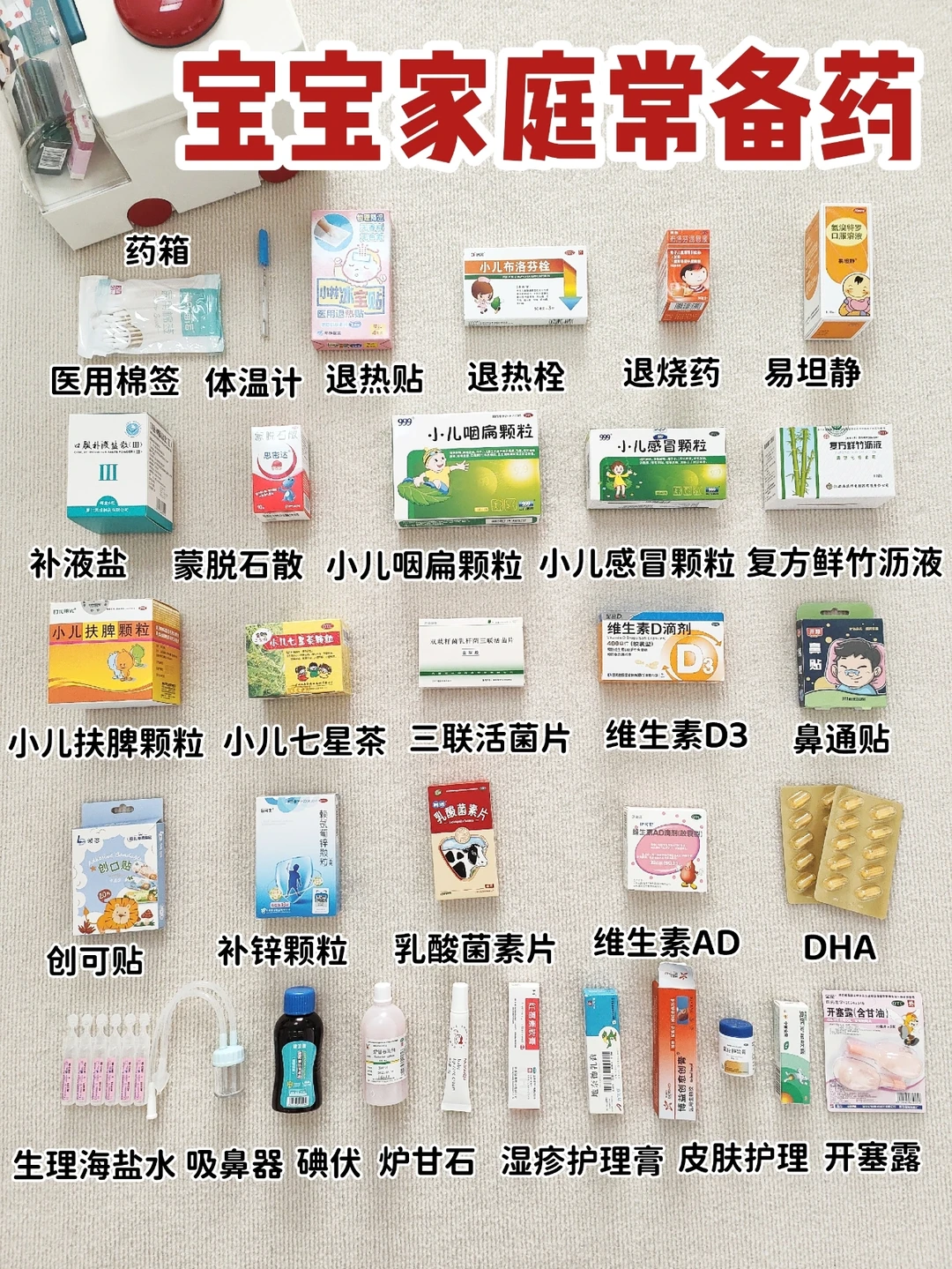 🔥警惕病毒高发季！有娃家庭常备药品清单