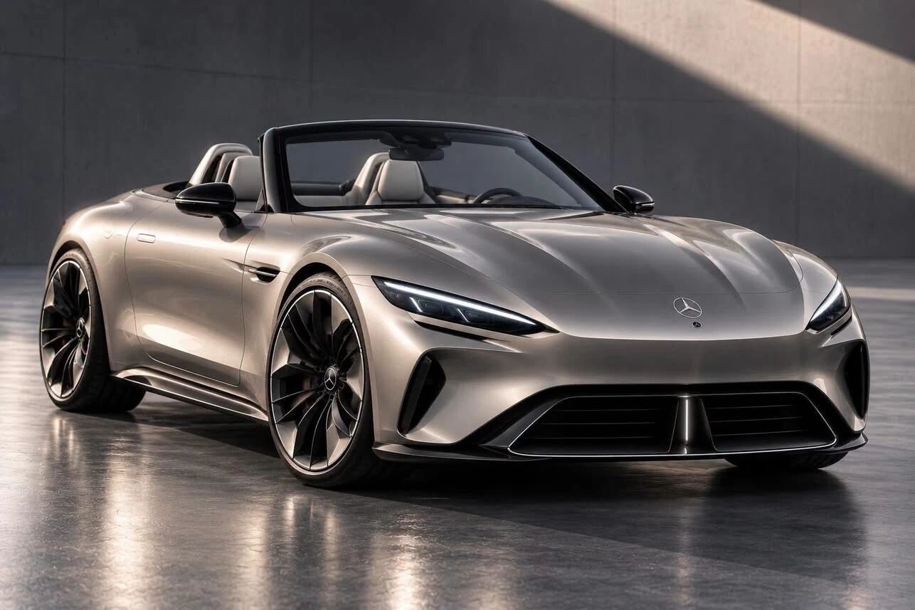 聊聊Mercedes SLK Concept 2027相关的这波奔驰全新动作。
这次W223世代中期改款的2027款S级，直接将超50%的零部件重新研发，堪称史上最强改款，还首次在引擎盖上配备了可点亮的三叉星徽立标，辨识度直接拉满。
灯光配置更为亮眼，新一代micro-LED智能数字大灯照明距离可达