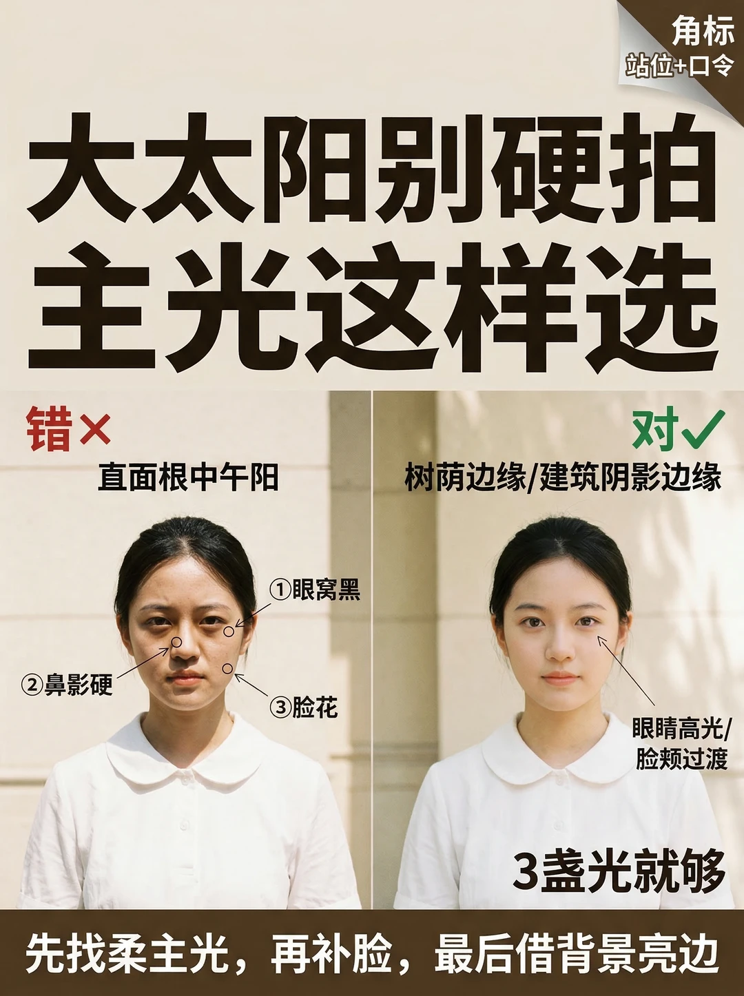 大太阳别硬拍：主光这样选