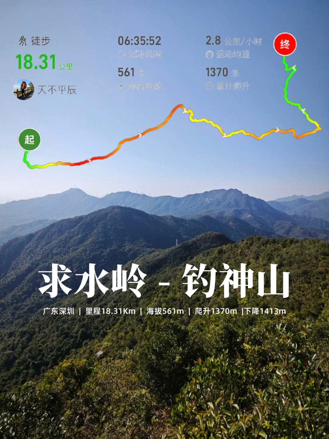 一条被低估的路线：求水岭-钓神山山脊线