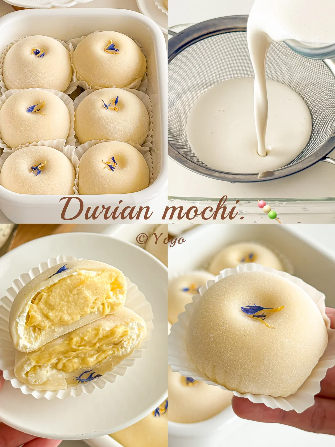 免烤🔥零失败榴莲雪媚娘🍡隔夜依旧软糯拉丝