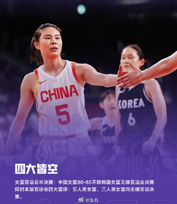 中国女篮无缘亚运会决赛，男篮输了，五人输了，三人篮球输了，有人形容这是四大皆空，有人说，从什么时候开始，我们连亚洲都打不明白了？其实，这事儿，很早就出现了，我们的联赛不与世界接轨，职业化，反而大搞“创新”，潜力赛就是最奇葩的设置，还美其名曰，给年轻人机会，真的吗？
还有我们的篮球鼓励各种“搓澡”，靠