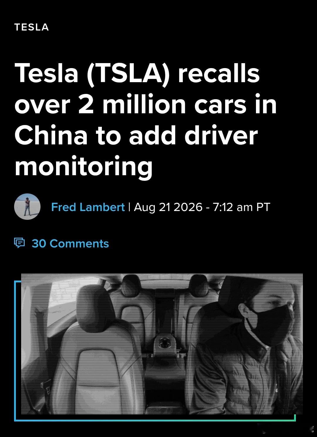 中国车主轻松破解FSD监控模式，特斯拉被迫召回超过200万辆汽车。

据外媒报道，特斯拉从中国召回了270多万辆Model 3和Model Y，目的是改进辅助驾驶系统的监控模式。之前高冷的特斯拉觉得监测司机在开车时是否一直把手放在方向盘上就够了，拒绝在座舱内安装智能监控。结果就是FSD被一堆中国司机耍得团团 ​
