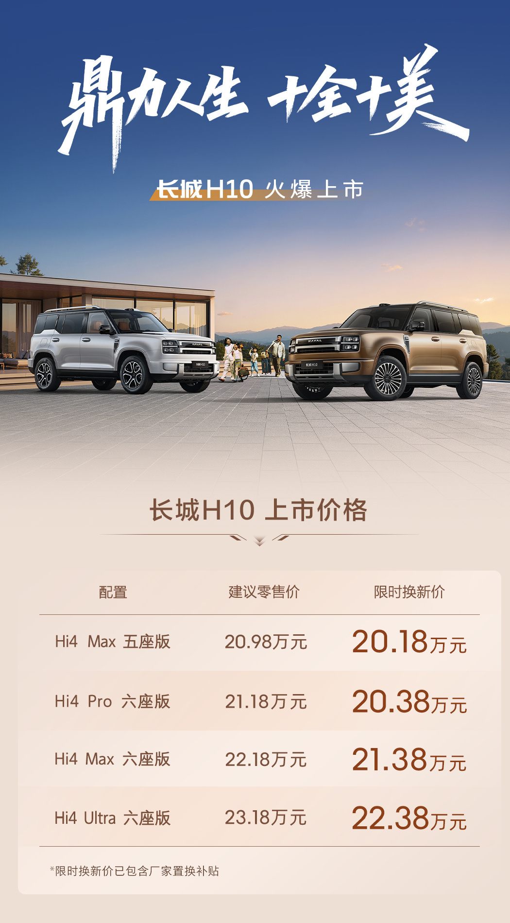 今天 上市，上市价格相比预售时低了1.1-1.3万元。H10算是“哈弗...