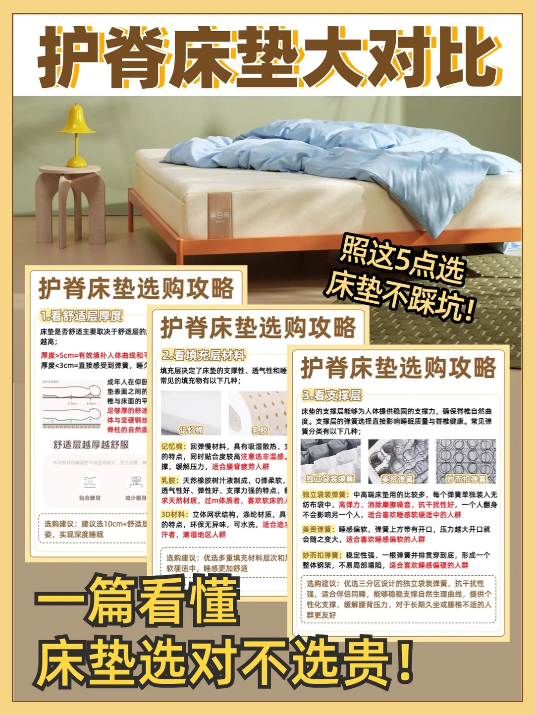 热门护脊床垫大对比🔥床垫选购一篇看懂