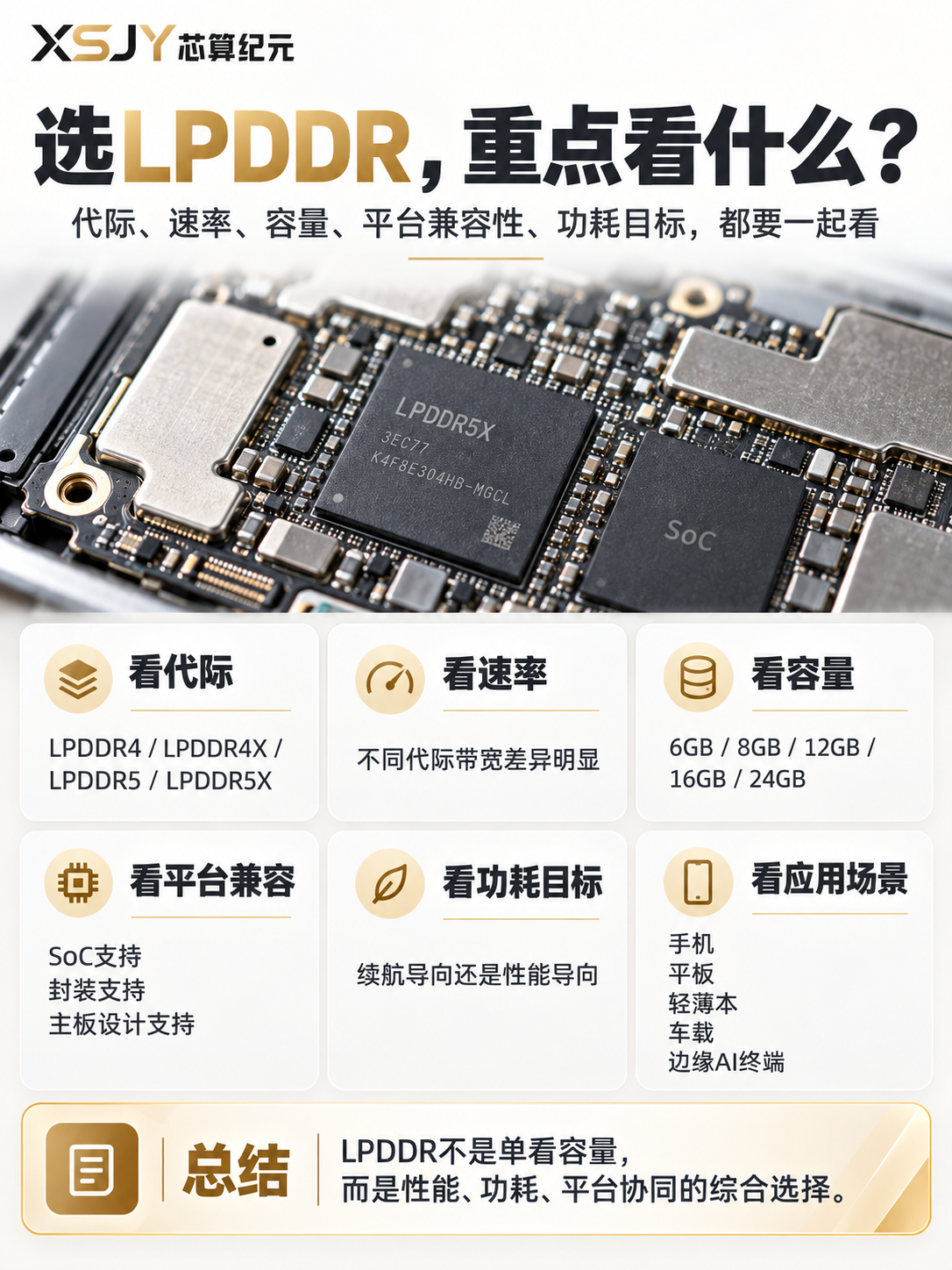 手机运存从 6GB 卷到 24GB
背后的主角都是 LPDDR🤔
	
它到底是什么？参数怎么挑？
8 张图一次讲透👇
	
做手机、平板、车载、嵌入式硬件的
建议收藏⭐