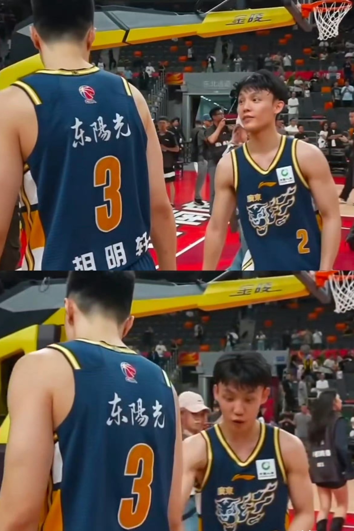 徐杰拼命拉胡明轩复盘，胡明轩全程不说话，也不搭理，5投0中。 这不是手...