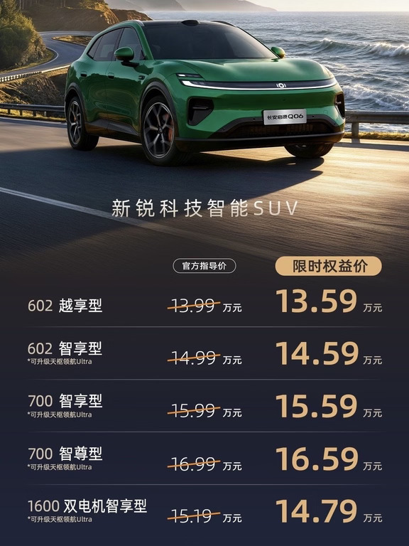 启源Q06上市，SKU不变，降1万