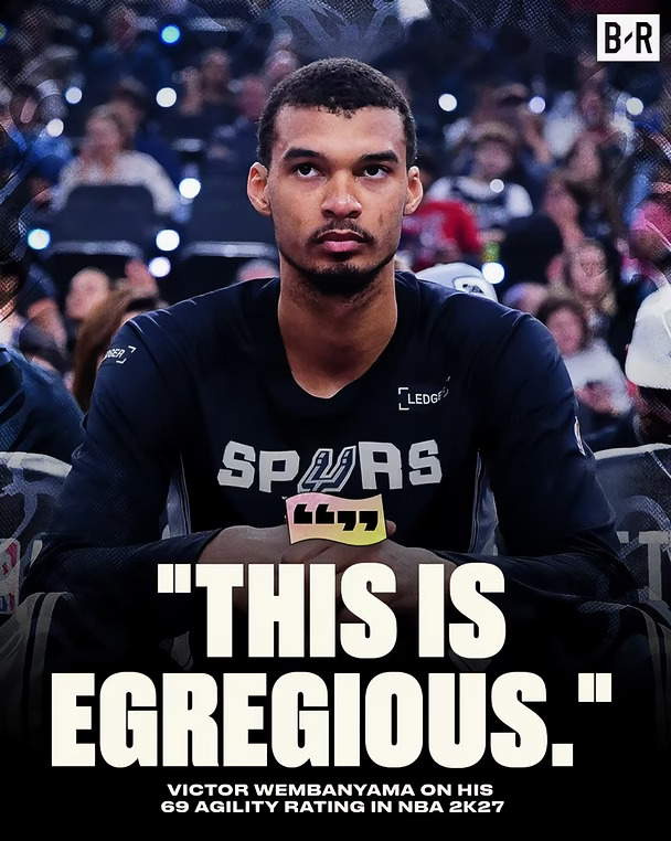 🙀文班简直不敢相信自己在《NBA 2K27》里的敏捷度只有69 😭
	
他还对自己的持球速度64和站扣90的评分感到沮丧 😅
	
#NBA #马刺 #文班亚马 #聊球俱乐部 #藏不住了我是球迷 #NBA评论席 #球星 #nba #经典NBA #懂点篮球