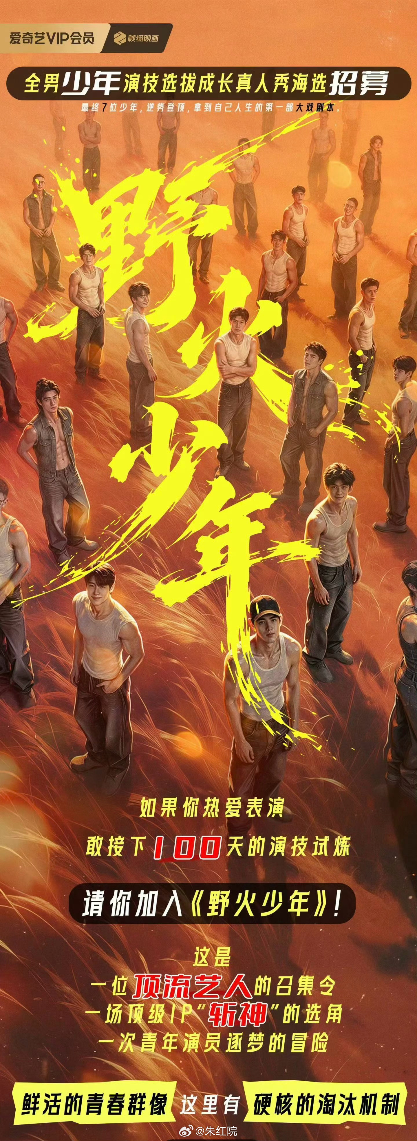 爱奇艺综艺《野火少年》
召集人：陈伟霆
飞行嘉宾：林更新、侯明昊、龚俊、于和伟、丁程鑫、孙千、包上恩、卢昱晓等

简介：一位顶流召集人向全网发起召集令，为超级剧集IP征集主要演员，100位少年将在100天的试炼和竞演当中脱颖而出，获取7个属于他们的演出名额。这不仅仅是一次青年演员的选拔，更是 ​