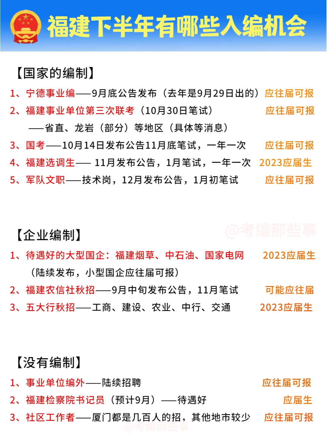 903事业单位考完，福建还有哪些入编机会？