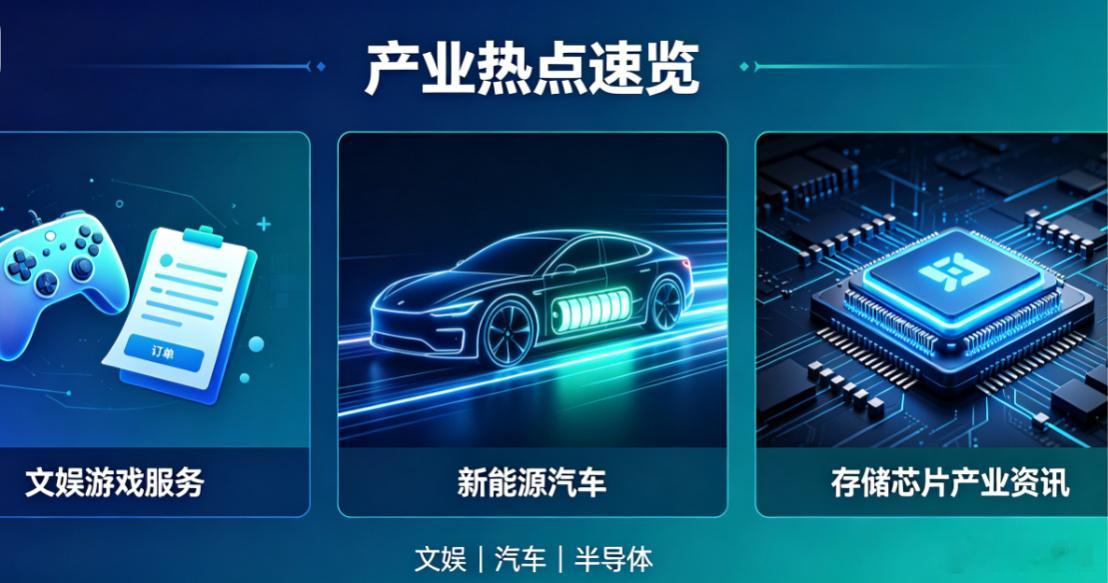 产业板块多点变动，文娱汽车半导体行情更新作者｜数智社  罗天翔    ...