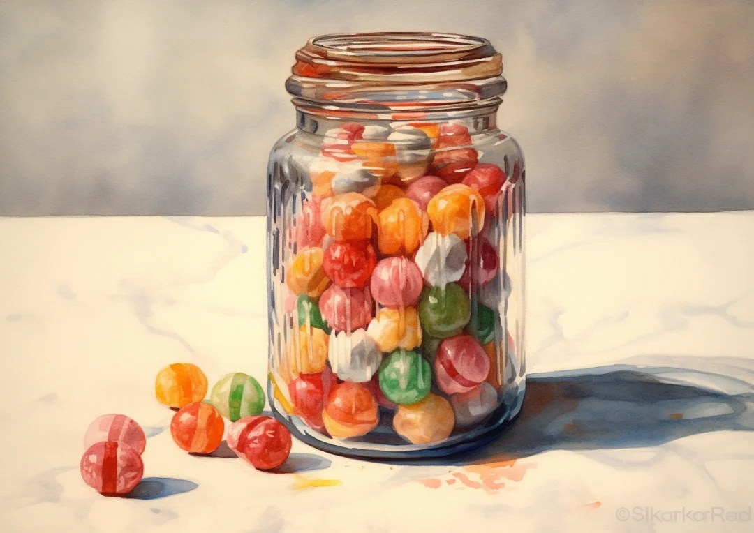 AI水彩：糖果