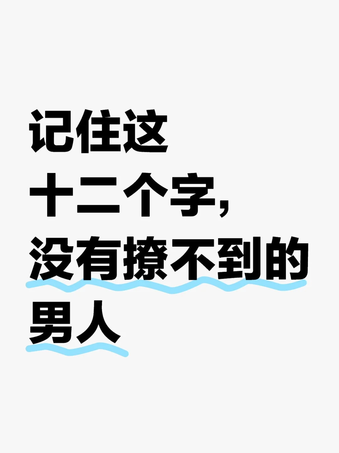 记住这十二个字，没有撩不到的男人