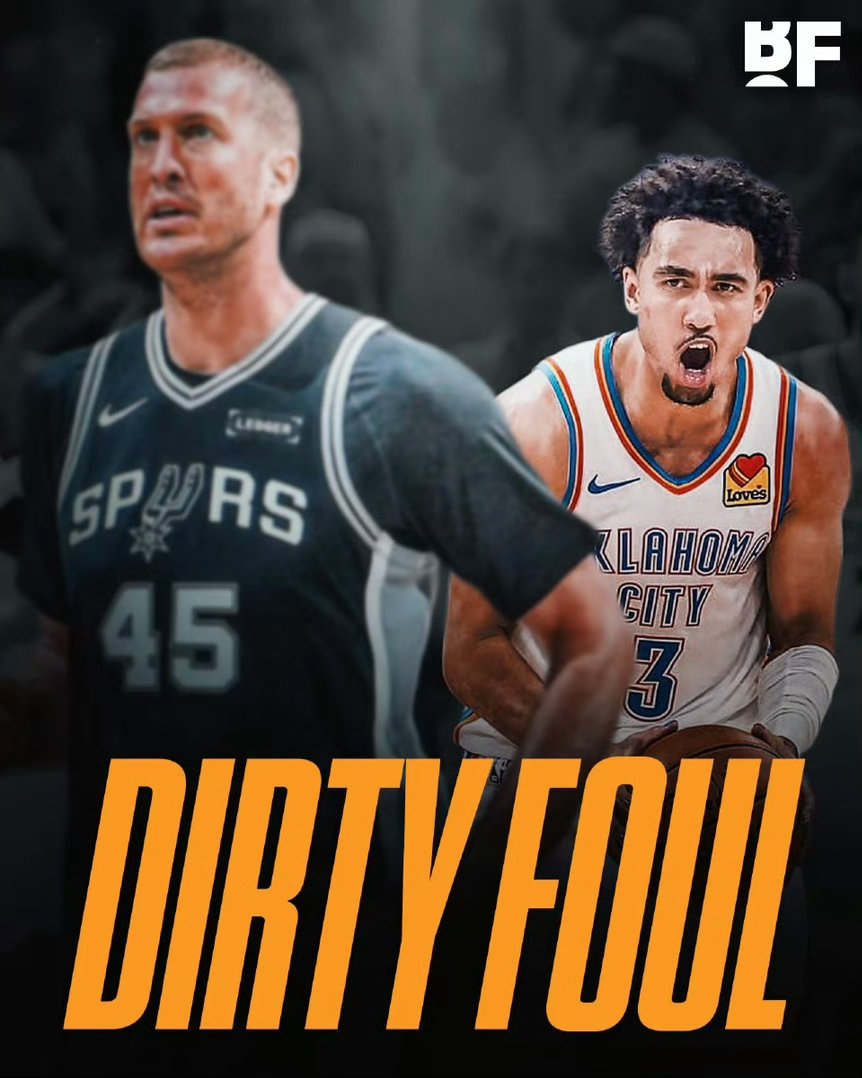 NBA官方发布判罚公告，将西决G5末节马刺中锋普拉姆利针对雷霆后卫麦凯...
