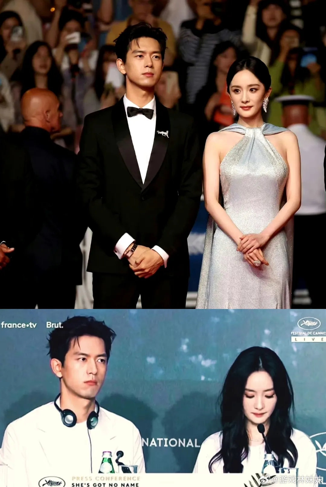 #杨幂把麦克风拿反了#活动现场迷糊上线，麦克风拿反被提醒后秒转回来，旁边的李现直接笑场，网友：大幂幂这反差萌也太可爱了！ ​