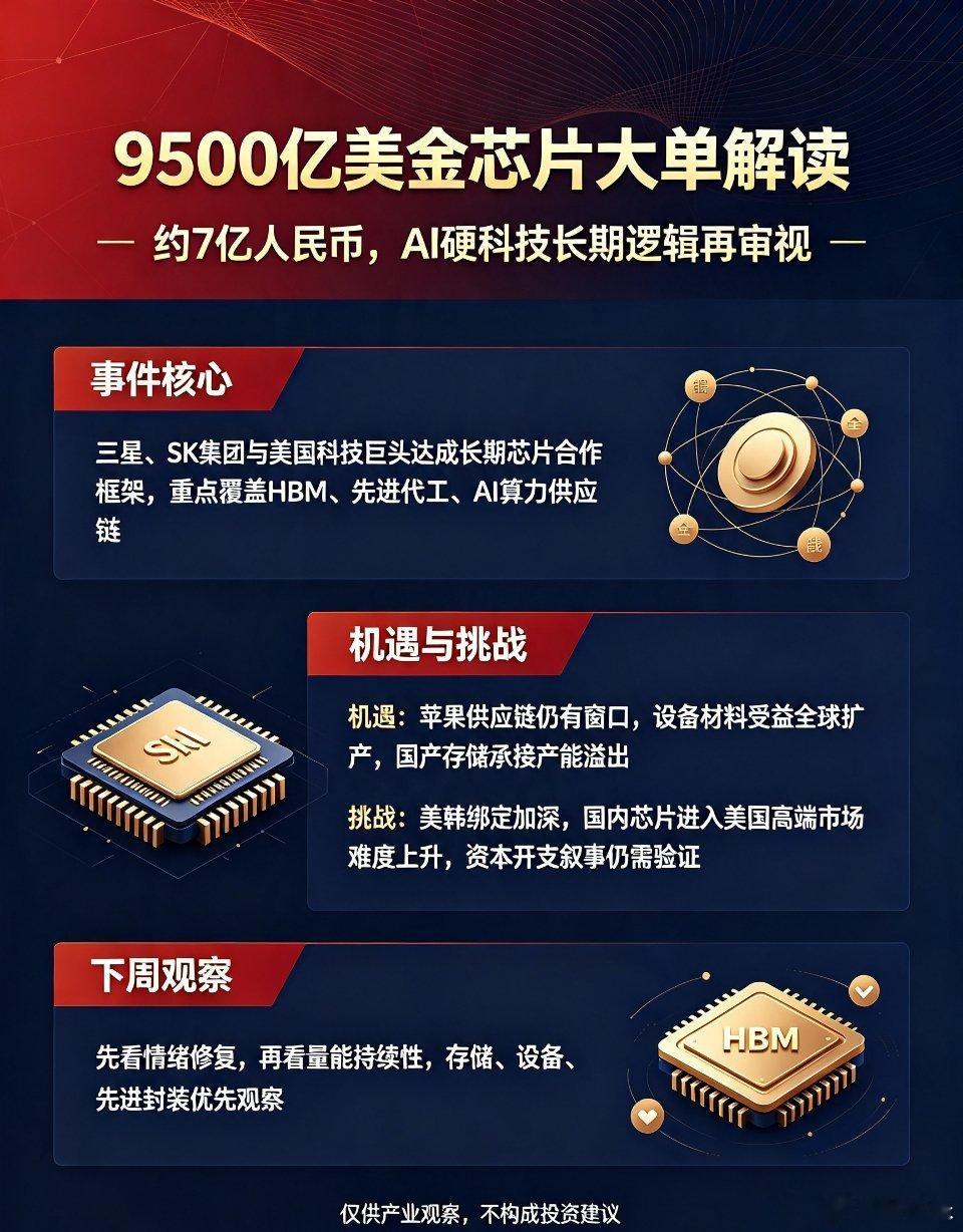 周末9500亿美金芯片大单深度解读，对A股硬科技利弊拆解周末刷屏的重磅...