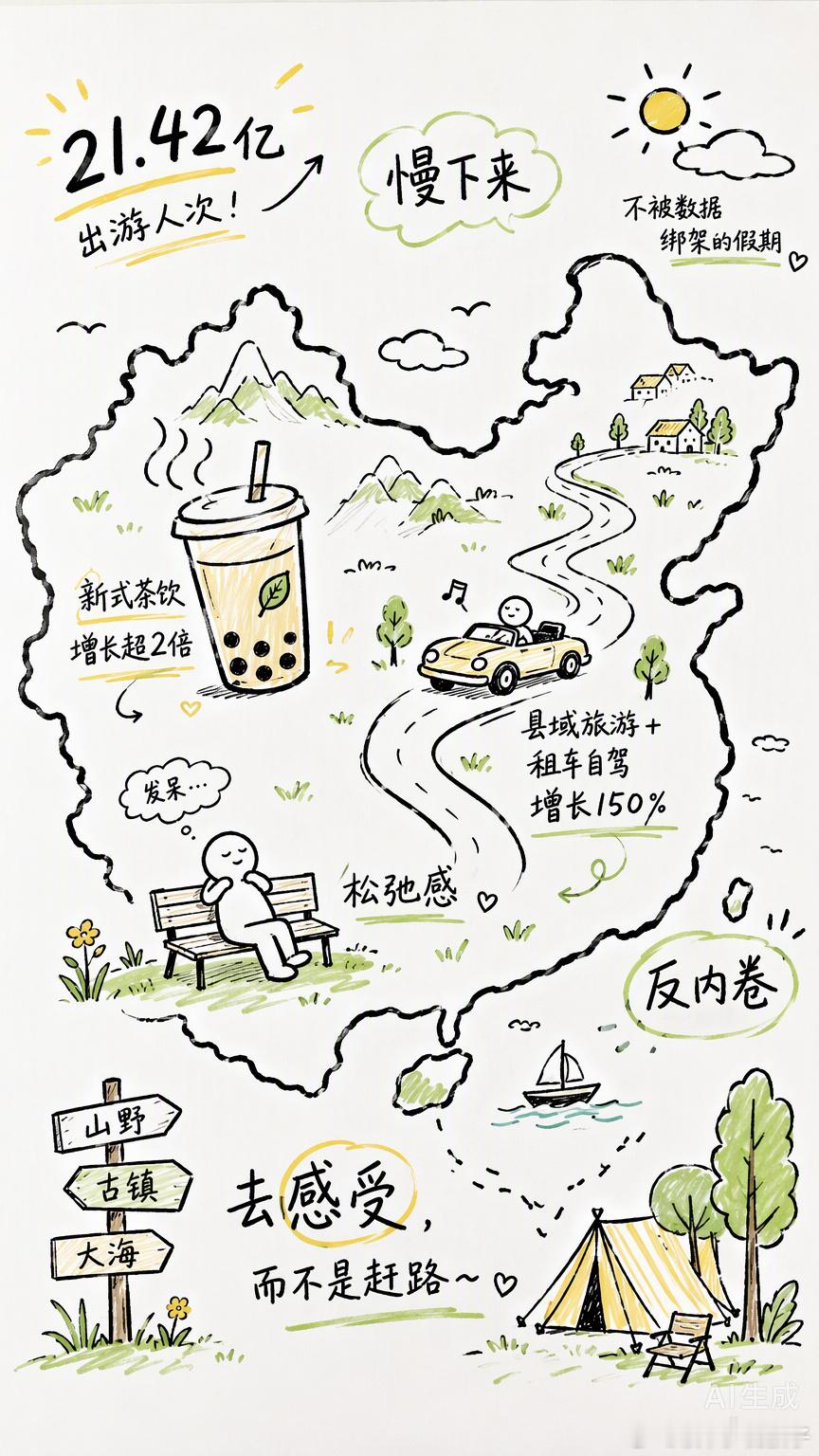 看热搜聊“国庆假期消费数据”，心里那股子对旅行节奏的紧绷感又上来了。

21.42亿人次的跨区域流动，服务消费日均销售收入增长19.5%。这组数字背后，不再是单纯的走马观花，而是一种从“赶路”到“感受”的集体转向。咱们平时总说拒绝特种兵式打卡，追求内心的松弛感。其实假期消费也一样，真正的从容 ​