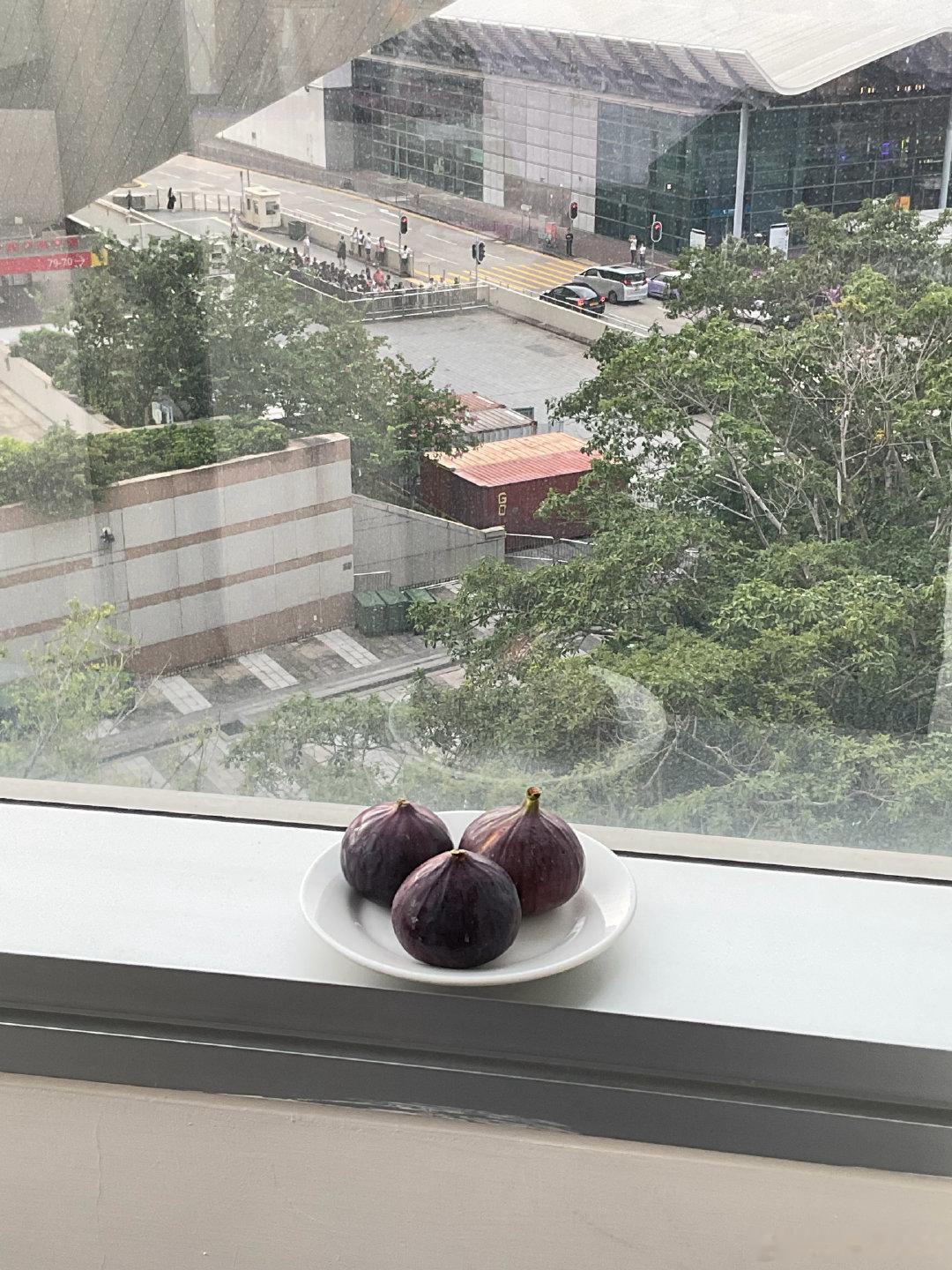 早上起床去吃了早午餐後，回到房間就拿著咖啡、零食、飲料、水果，一邊吃一邊看著窗外，想記住這個時刻與感受
Alan不在紅館開演唱會，就不會有機會再來這個地方了
#谭咏麟刻骨铭心演唱会#  ​