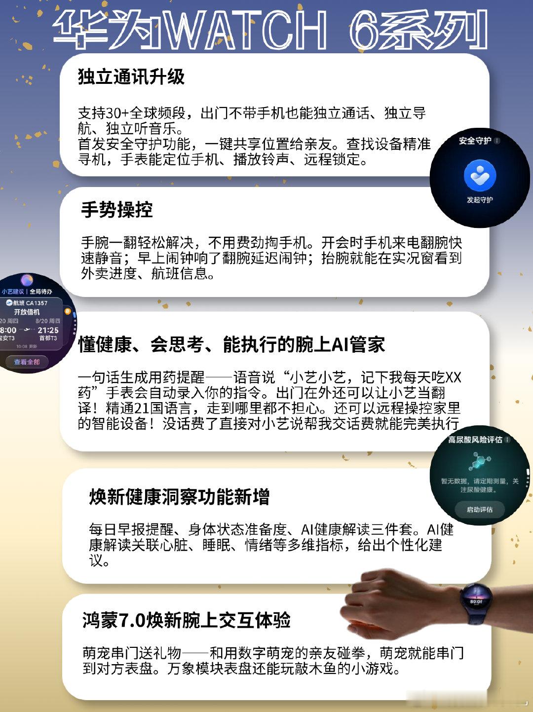 #吴磊同款华为WATCH 6系列开售#打工人经常高压加班，心率容易不稳，这块手表的高心率预警，能及时给到提醒。 ​