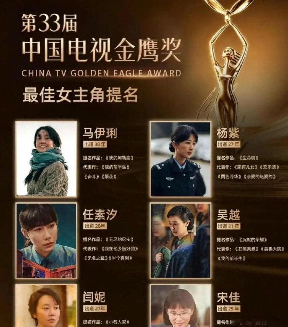 金鹰奖视后格局大变！获奖名单刚曝光：两个热门不来，杨紫或成为最大变数！这届视后基本只剩四人在抢 ​