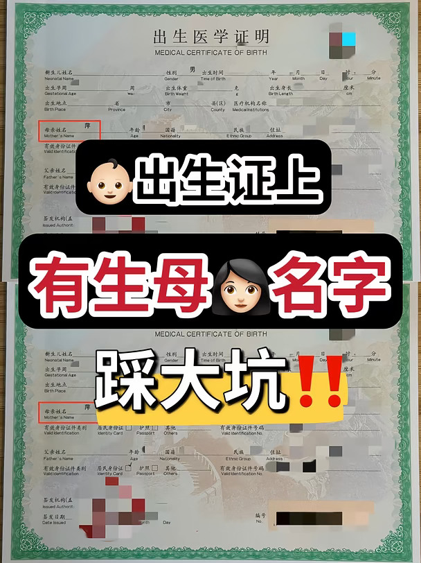单身爸爸注意：出生证有生母名字，踩大坑！