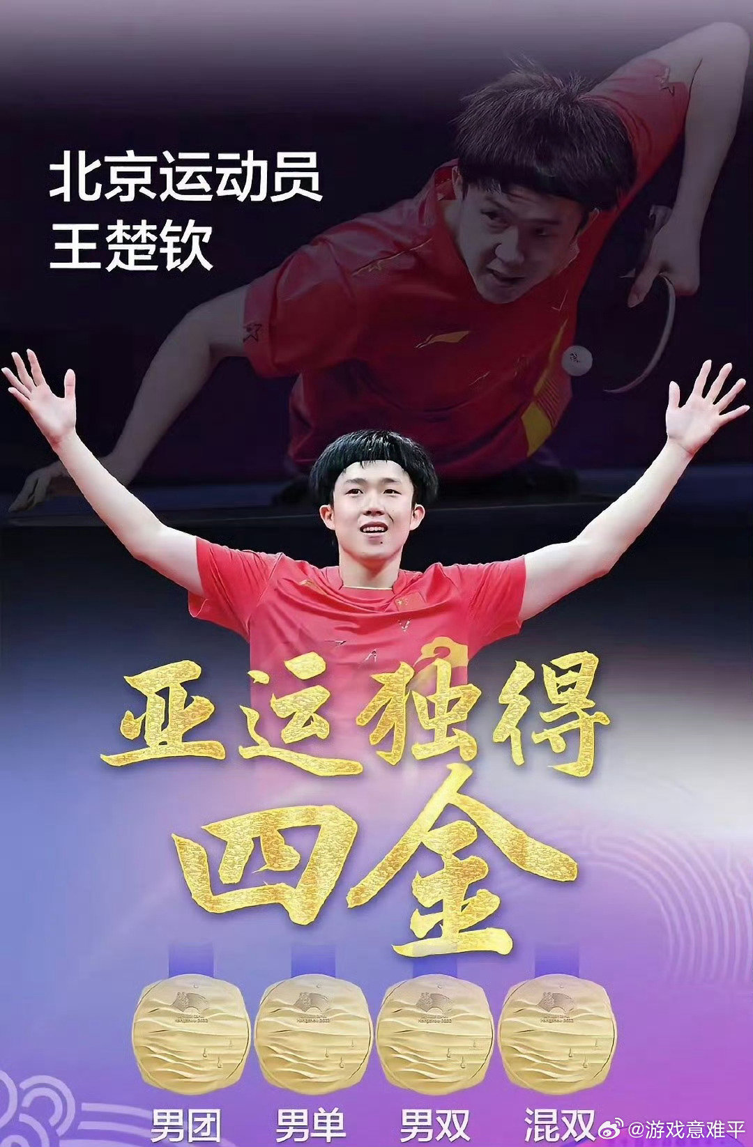 #王楚钦夺冠照已恢复#以后可上点心吧，经过群众在正当渠道的正当反馈和投诉，亚运会博物馆馆方已整改，博物馆照片已换回男单冠军王楚 ​