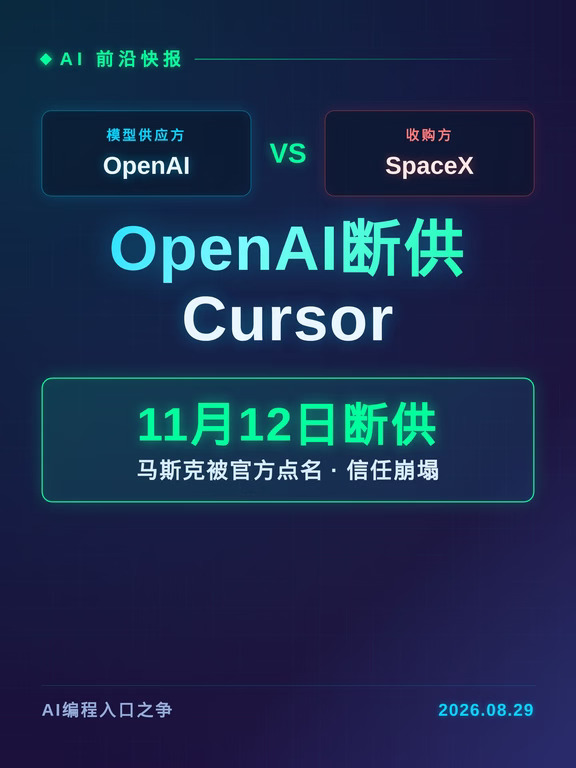 OpenAI断供Cursor 马斯克被点名