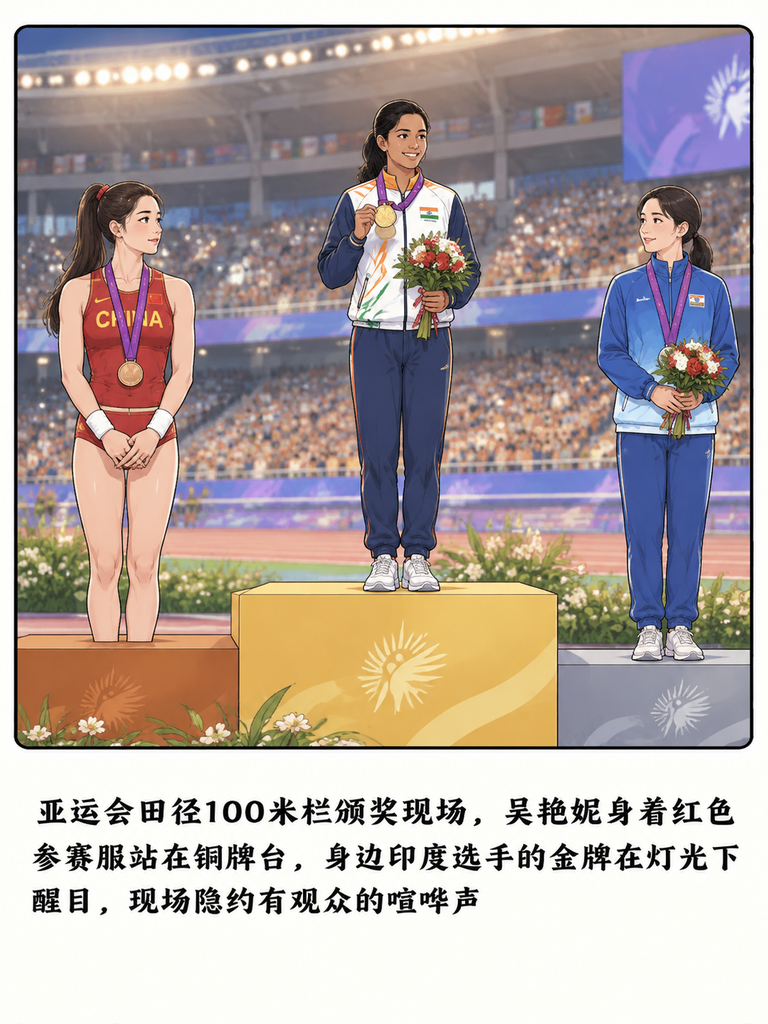 谁能想到，0007秒的差距，能把吴艳妮的亚运银牌直接抹掉？

亚锦赛她13秒07，差印度选手一哆嗦拿铜牌；本以为亚运能冲第二，结果起跑抢跑，成绩被裁判直接作废。

更憋屈的是，连肉眼都分不清的0007秒，还让她输给日本选手田中佑美栏上从来不缺跑最快的狠人，差的那最后一下，到底卡在哪？