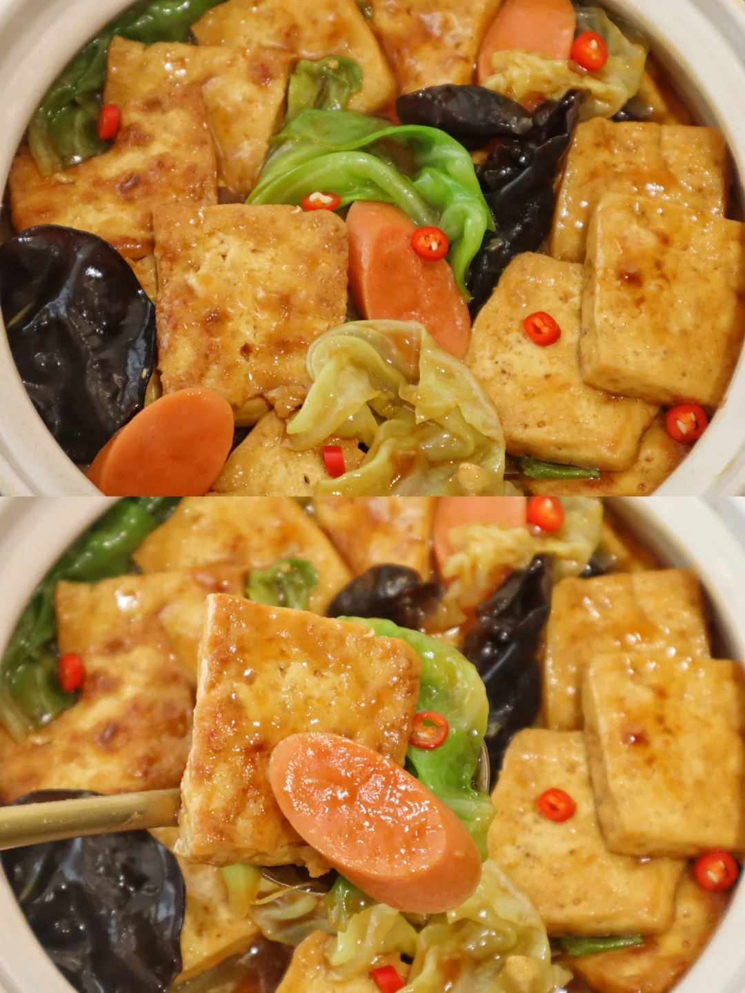 这样做的包菜豆腐煲好吃到舔碗啊‼️扣饭绝了