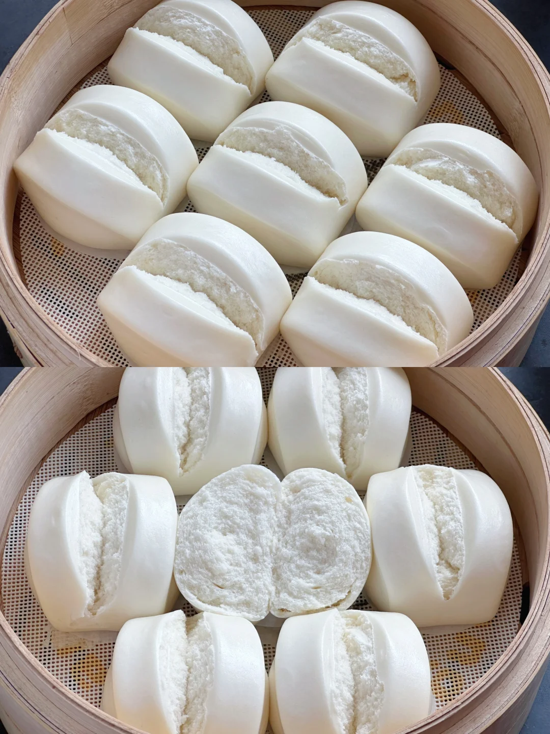 刀切开花馒头‼️不仅蓬松柔软而且组织超细腻